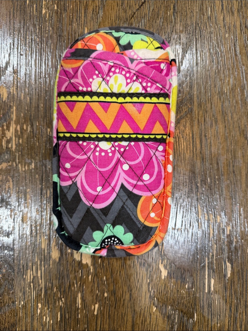 Vera Bradley Pink Orange Floral Quilted Sunglasses Sleeve